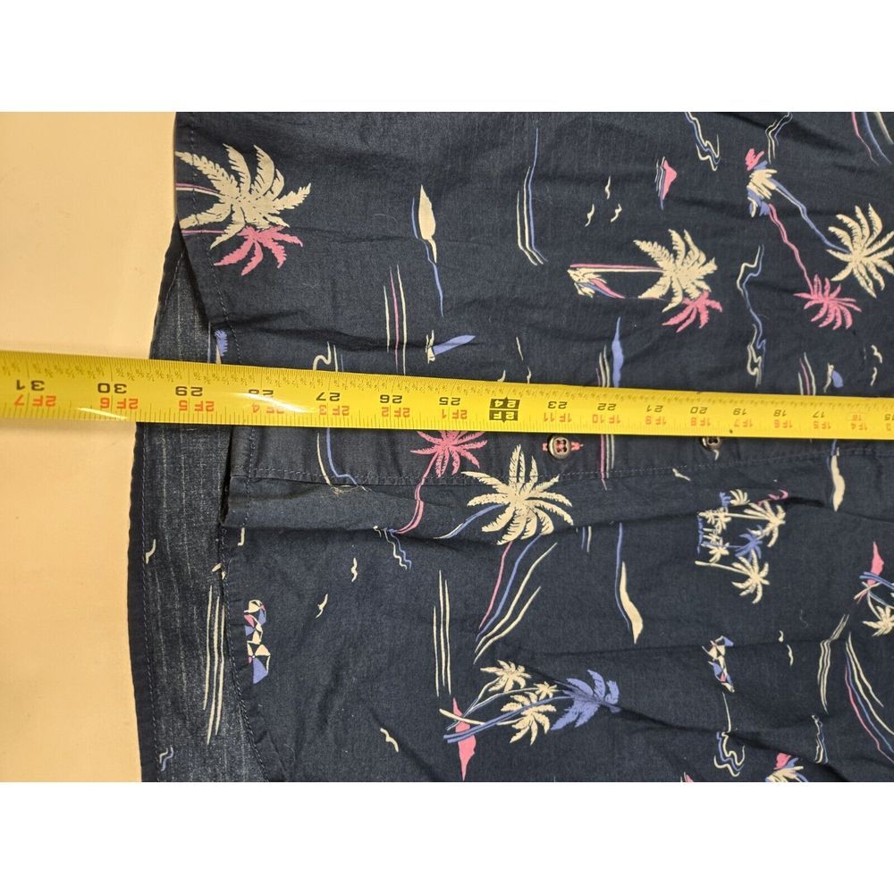 Tommy Bahama Hawaiian Button Up Down Shirt Cotton Blue Palm Trees Large - Picture 5 of 8
